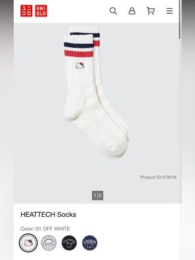 UNIQLO  Heattech Socks Hello Kitty Warm Sanrio Characters NEW